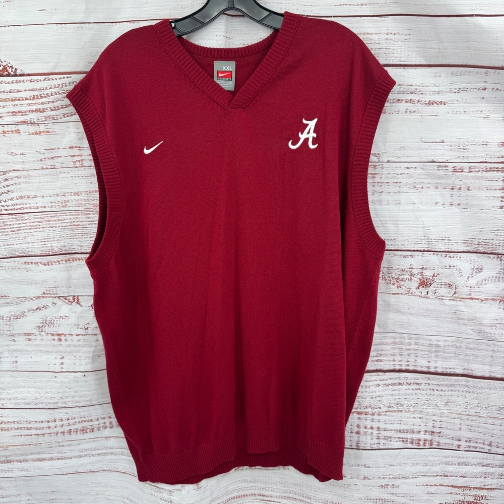 Nike Alabama Crimson Tide V Neck Sweater Vest 2XL College Team NCAA Vintage